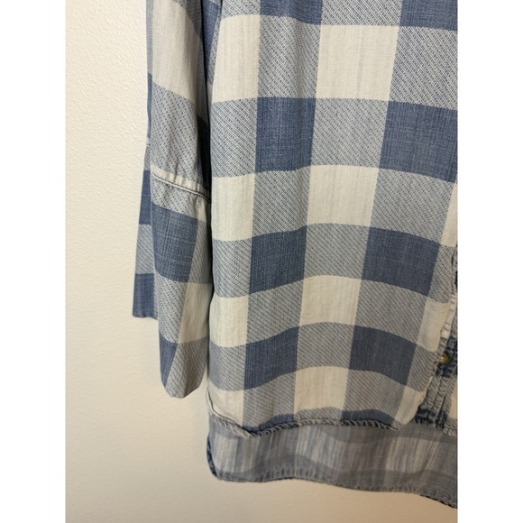 Cloth & Stone Womens Blue Plaid Button-Up Casual Tencel Shirt Large - Picture 4 of 8